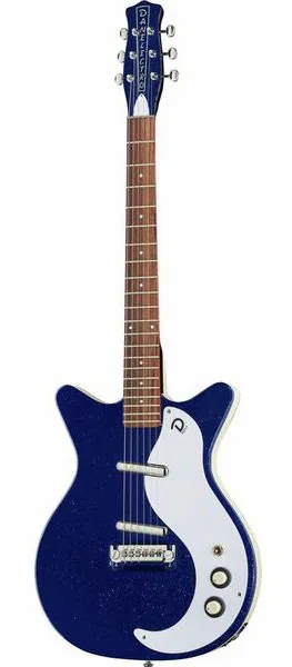 Danelectro 59M NOS+ Blue Metalflake 60th, front view