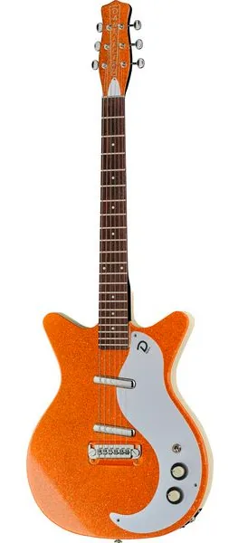 Danelectro 59M NOS+ Orange Metalflake, front view