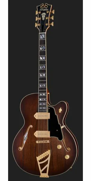 DAngelico Deluxe 59 Satin Brown Burst, detail 2