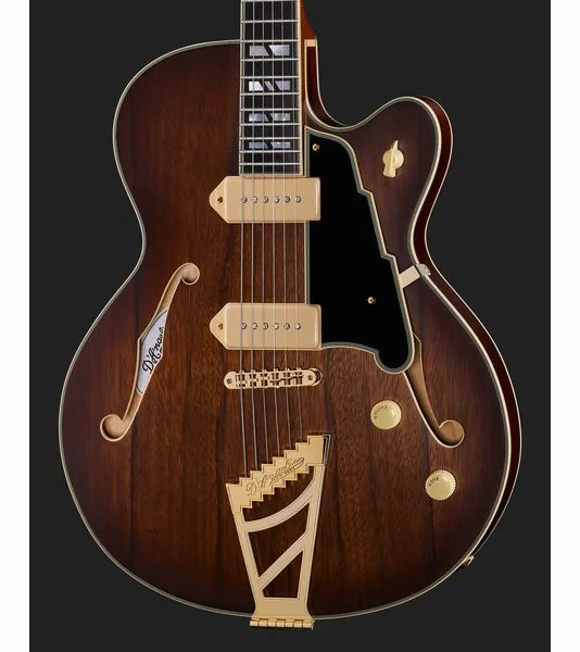 DAngelico Deluxe 59 Satin Brown Burst, detail 4