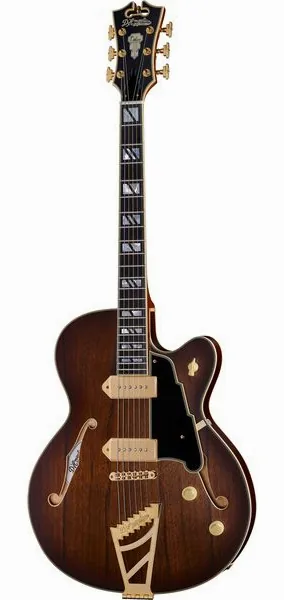 DAngelico Deluxe 59 Satin Brown Burst, front view