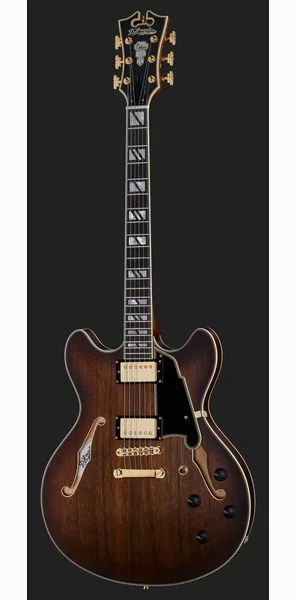 DAngelico Deluxe DC Satin Brown Burst, detail 2