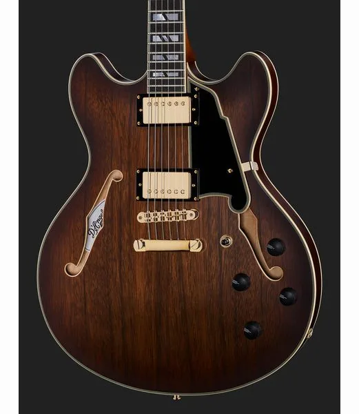 DAngelico Deluxe DC Satin Brown Burst, detail 4