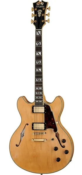 DAngelico Deluxe DC Satin Honey, front view