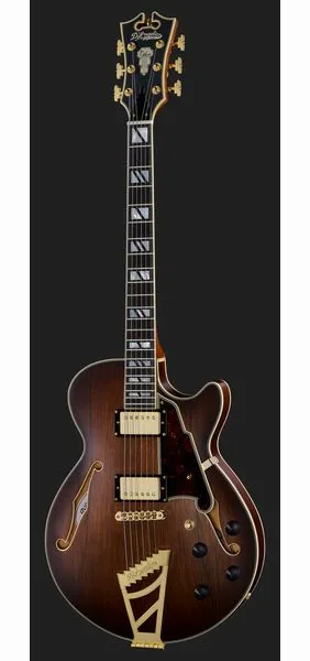 DAngelico Deluxe SS Satin Brown Burst, detail 2