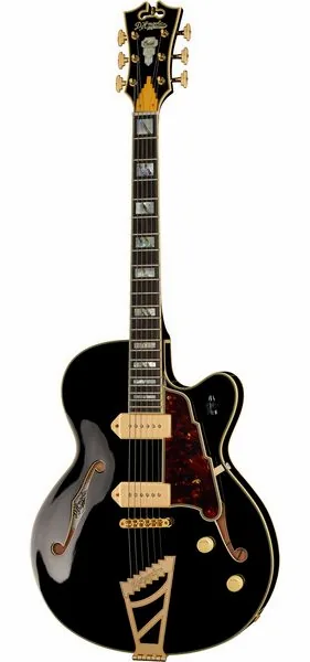 DAngelico Excel 59 Solid Black, front view