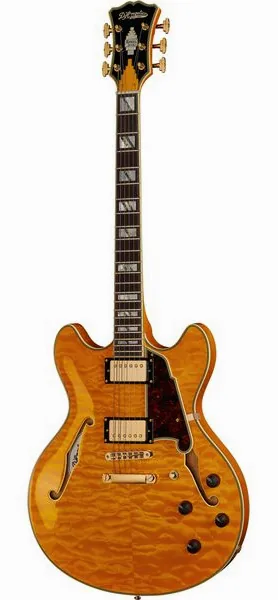 DAngelico Excel DC XT Vintage Nat Quilt, front view
