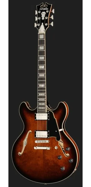 DAngelico Premier DC Brown Burst, detail 2
