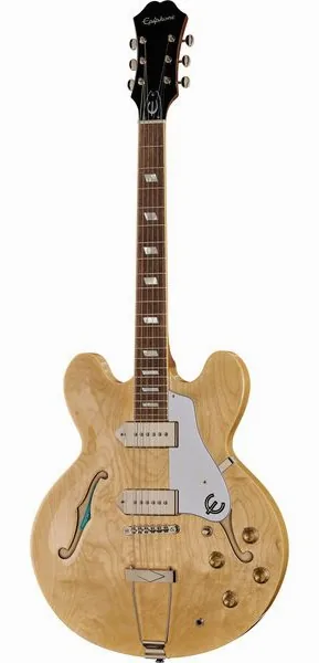 Epiphone Casino Natural w/ Epi Pro P90, front view