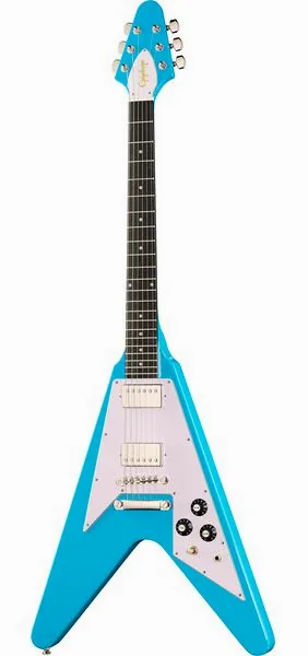 Epiphone Flying V 70s Maui Blue, front view