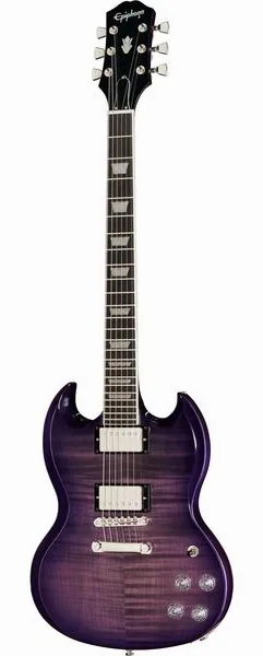 Epiphone SG Modern Figured Purple Burst, front view