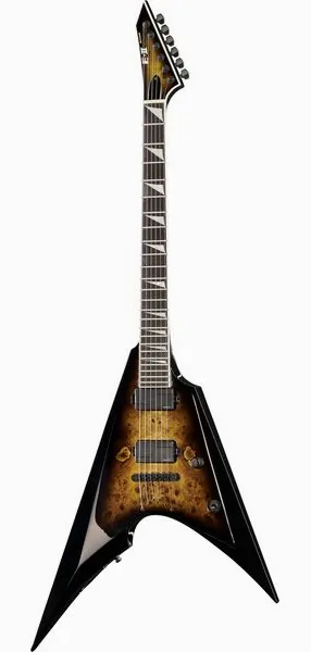 ESP E-II Arrow NT Nebula Black Bst, front view