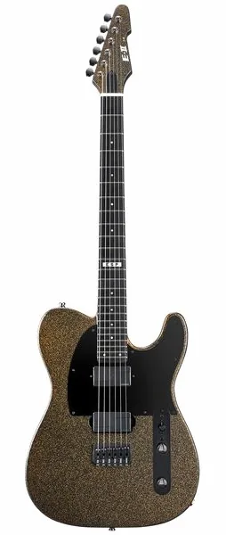 ESP E-II T-6 HS Gold Sparkle Satin, front view