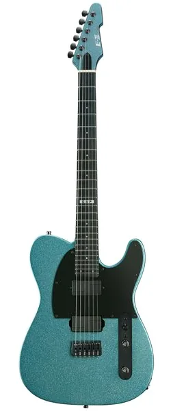ESP E-II T-6 HS Ice Blue Sparkle, front view