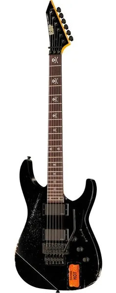 ESP KH-2 Vintage Distressed Black, front view