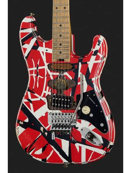 Evh Frankie Striped MN Relic R/W/B, detail 4