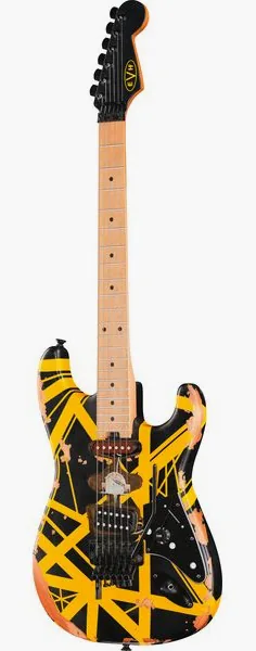 Evh Frankie Striped MN Relic B/Y, front view