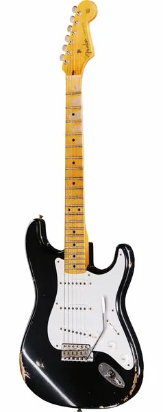 Fender 1958 CR Strat Relic Aged Black, front view