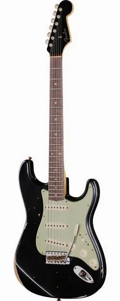 Fender 1960 Strat MP Relic Black, front view