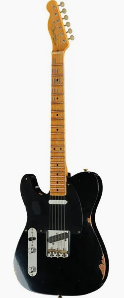 Fender 52 Tele Black Relic LH, front view