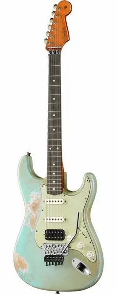 Fender 60 Strat HSS HR MBAH SADB, front view