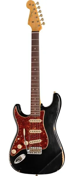 Fender 63 Strat Black Relic LH, front view