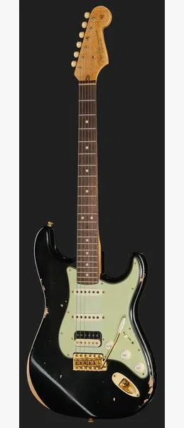 Fender 63 Strat RW Black Relic HSS, detail 2