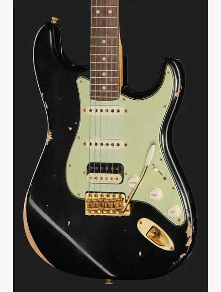 Fender 63 Strat RW Black Relic HSS, detail 4
