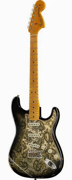 Fender 68 Strat Relic Black Paisley, front view