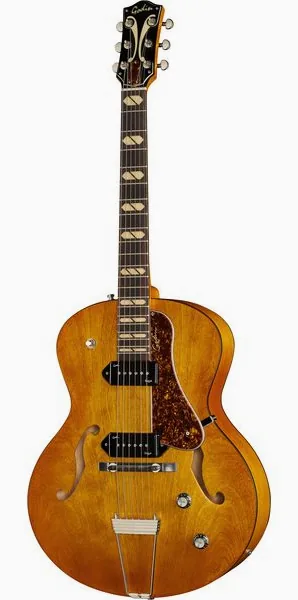 Godin 5th Ave Jumbo P90 Harvest Gold, front view