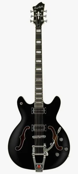 Hagstrom Tremar Viking Baritone DLX BLK, front view