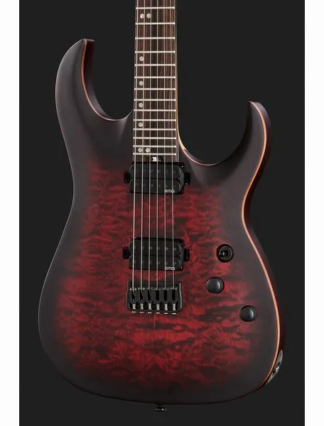 Harley Benton Amarok-6 BKRD Quilted Burst, detail 4