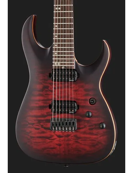 Harley Benton Amarok-7  BKRD Quilted Burst, detail 4