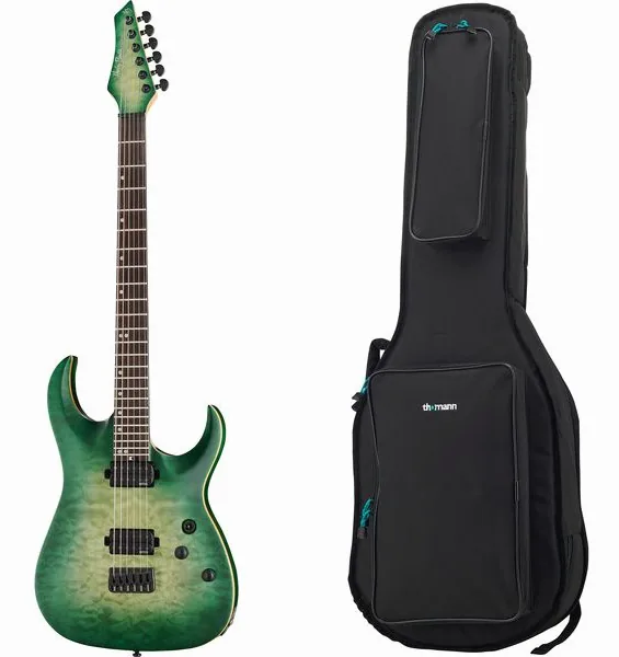 Harley Benton Amarok-BT EGNT Quilted w/Bag, front view