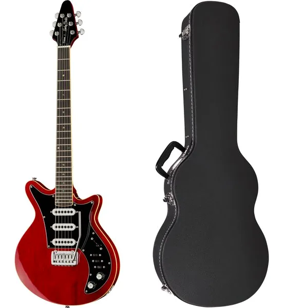 Harley Benton BM-75 Trans Red Deluxe w/Case, front view