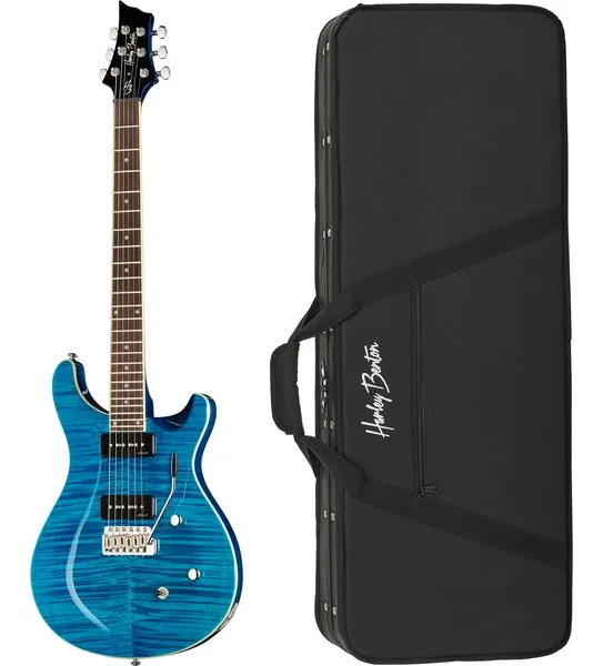 Harley Benton CST-24T P90 Ocean Flame w/Case, front view