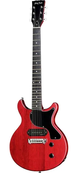 Harley Benton DC-Junior FAT Faded Cherry, front view