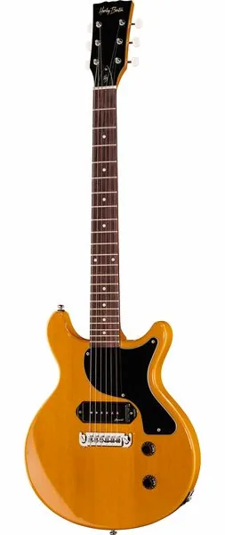 Harley Benton DC-Junior FAT TV Yellow, front view