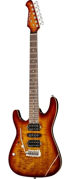 Harley Benton Fusion-III LH HSH EB FBB, front view