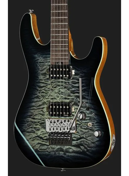 Harley Benton Fusion-IV HH RW FR QBLB, detail 4