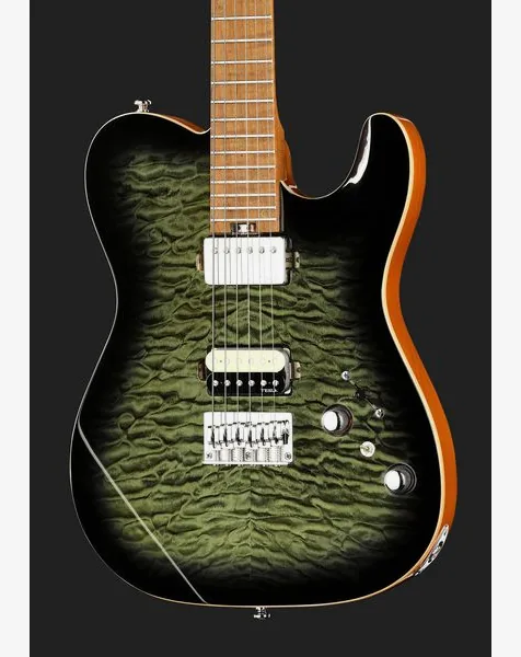 Harley Benton Fusion-T II HH MN HT QBKB, detail 4