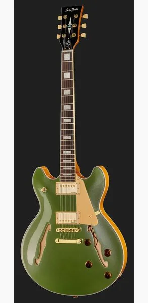 Harley Benton HB-35Plus Metallic Gree w/Bag, detail 2
