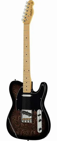 Harley Benton TE-70 Black Paisley, front view
