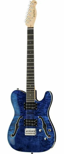 Harley Benton TE-90QM HH Trans Blue, front view