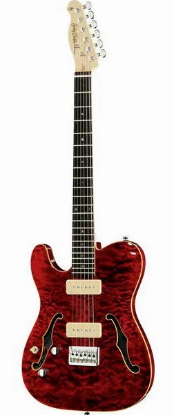 Harley Benton TE-90QM LH Trans Red, front view