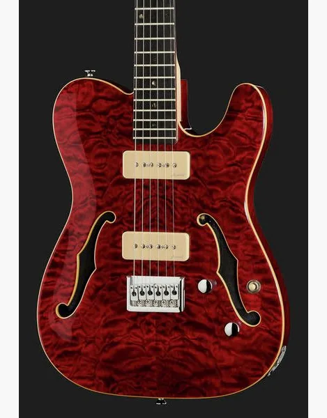 Harley Benton TE-90QM Trans Red, detail 4