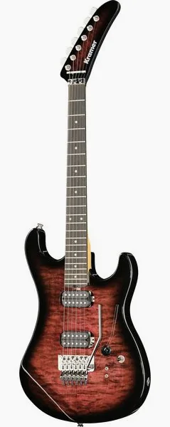 Kramer Guitars The 84 HH Quilt Magenta Burst, front view