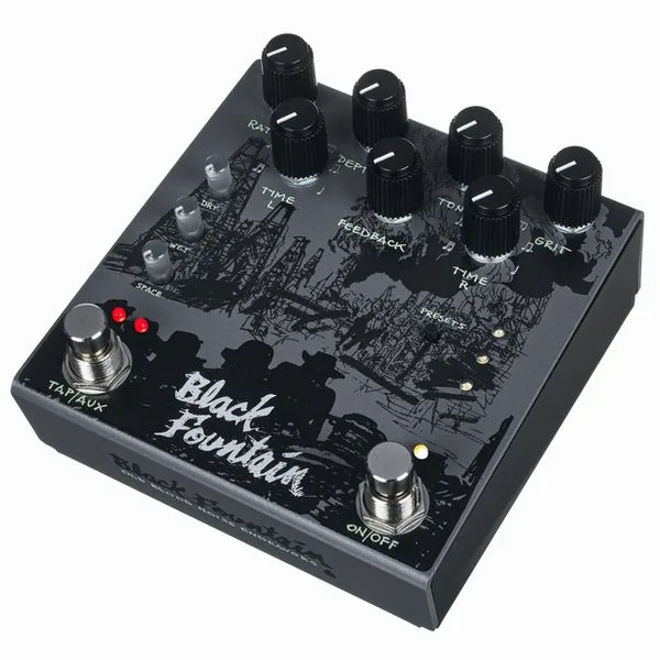 Old Blood Noise Endeavors Black Fountain Stereo Delay SL, front view