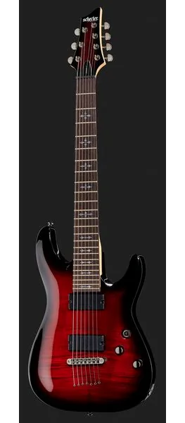 Schecter Demon-7 Crimson Red Burst, detail 2
