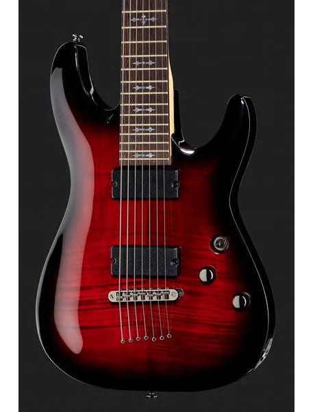 Schecter Demon-7 Crimson Red Burst, detail 4